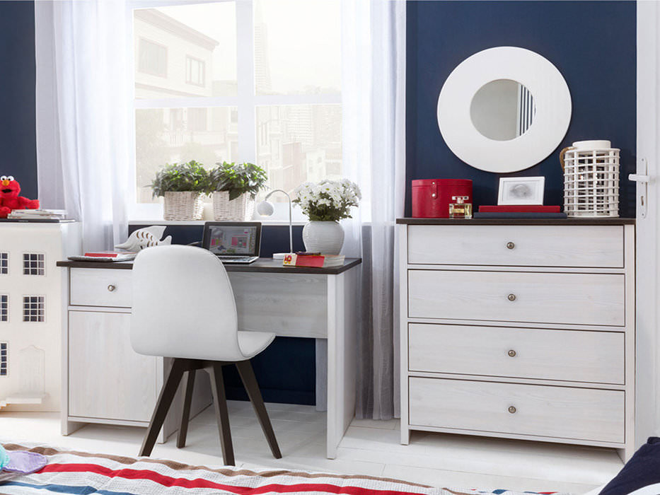 Porto system bútorcsalád – skandináv stílusú nappali bútor fehér és larico fenyő színben