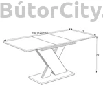Kép 8/8 - Axi 120 bővíthető étkezőasztal, Rivoli/Anemon színben, laminált asztallap, 120-160 cm