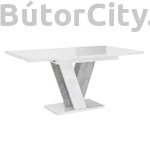 Kép 1/6 - Artisan étkezőasztal, magasfényű fehér-beton (120-160*90)