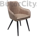 Kép 1/2 - Étkezőszék karfával, antikolt sötétbézs