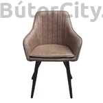 Kép 2/2 - Étkezőszék karfával, antikolt sötétbézs