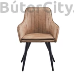 Kép 2/2 - Világosbarna, karfás étkezőszék