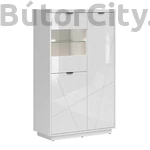 Kép 1/4 - Forn vitrines komód (REG2D1W) (fehér korpusz/magasfényű fehér front)