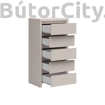 Kép 2/4 - Kaspian 5 fiókos komód - kasmír (KOM5S)