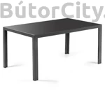 Kép 3/3 - Kültéri kerti asztal, fekete üveglap, alumínium váz (150 cm)