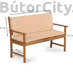 Kép 2/2 - Párna 2 személyes kerti padhoz, krém