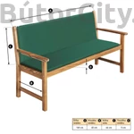 Kép 5/5 - Párna 3 személyes kerti padhoz, zöld