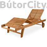 Kép 1/7 - Prémium minőségű állítható napozóágy kerékkel (párna nélkül)