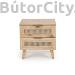 Kép 6/8 - BORNEO SN-1 éjjeliszekrény, szín: fekete/artisan tölgy