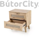 Kép 7/8 - BORNEO SN-1 éjjeliszekrény, szín: fekete/artisan tölgy