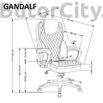 Kép 7/7 - GANDALF forgószék, billenő mechanika, szín: fekete/szürke
