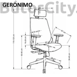 Kép 7/7 - GERONIMO forgószék, szinkron mechanika, szín: fekete