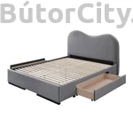 Kép 2/4 - AMBER 160 ágy, ágyneműtartóval, szín: szürke