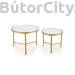 Kép 3/7 - FATIMA dohányzóasztal, 2-es szett, szín: fehér márvány/arany