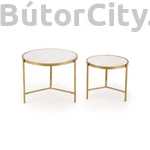 Kép 6/7 - FATIMA dohányzóasztal, 2-es szett, szín: fehér márvány/arany