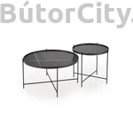 Kép 3/5 - JULIETA dohányzóasztal, 2-es szett, szín: fekete márvány/fekete