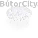 Kép 4/8 - ARAMIS kerek étkezőasztal, terrazzo mintás, fehér lábakkal (Ø120 cm)