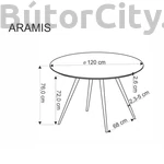 Kép 8/8 - ARAMIS kerek étkezőasztal, terrazzo mintás, fehér lábakkal (Ø120 cm)