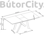 Kép 6/6 - CAPITAL bővíthető étkezőasztal, téglalap alakú, arany tölgy/fekete (160-200*90)