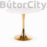 Kép 6/8 - CASEMIRO asztal, kerek 90 cm, szín: fehér márvány/arany