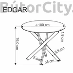 Kép 9/10 - Edgar étkezőasztal, dió szín, 100 cm átmérő