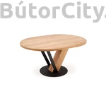 Kép 3/13 - FANIS bővíthető étkezőasztal, kerek, szín: natúr/fekete (120-160*120)