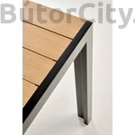 Kép 6/9 - FIERRO kerti étkezőasztal, fekete / barna (150 cm)