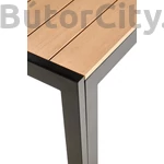 Kép 7/9 - FIERRO kerti étkezőasztal, fekete / barna (150 cm)