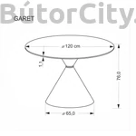 Kép 8/8 - Garet étkezőasztal, kerek, 120 cm, fehér márvány