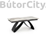 Kép 1/8 - HILARIO bővíthető étkezőasztal, téglalap alakú, szín: fehér márvány/fekete