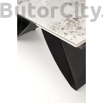 Kép 4/8 - HILARIO bővíthető étkezőasztal, téglalap alakú, szín: fehér márvány/fekete