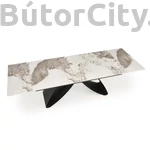 Kép 7/8 - HILARIO bővíthető étkezőasztal, téglalap alakú, szín: fehér márvány/fekete