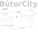Kép 14/14 - MELTON bővíthető étkezőasztal, téglalap alakú, szín: világos dió (200-300*100)