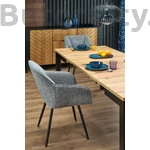 Kép 8/8 - QUBIK bővíthető étkezőasztal, téglalap alakú, szín: artisan tölgy/fekete (80-200*80)