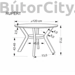 Kép 10/10 - RUPERT étkezőasztal, kerek 120 cm, szín: dió