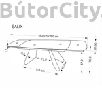 Kép 14/14 - SALIX bővíthető étkezőasztal, szín: travertin/kasmír (180-260*90)