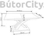 Kép 5/5 - SANDOR 2 bővíthető étkezőasztal, téglalap alakú, szín: fekete (160-220*90)