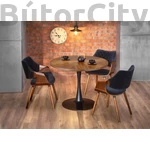 Kép 1/10 - CARMELO étkezőasztal, dió-fekete (Ø100*75)