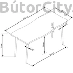 Kép 12/12 - LARSON étkezőasztal, natúr tölgy, fekete lábakkal (120 cm)