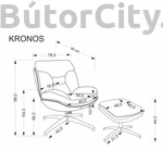 Kép 11/11 - KRONOS fotel puffal, hinta funkcióval, szín: bézs/többszínű