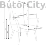 Kép 4/4 - Cotto fotel, világosszürke