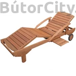 Kép 1/4 - Era prémium fa napozóágy újságtartó polccal és kerékkel