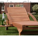 Kép 3/4 - Era prémium fa napozóágy újságtartó polccal és kerékkel