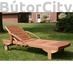 Kép 2/4 - Era prémium fa napozóágy újságtartó polccal és kerékkel