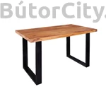 Kép 1/9 - IRON CRAFT 120 cm-es tömör rózsafa étkezőasztal, U fém lábakkal