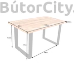 Kép 7/8 - IRON CRAFT 140 cm mangó asztal asztallap textúra