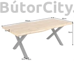 Kép 4/4 - WILD 160 cm étkezőasztal fekete X-láb részletkép
