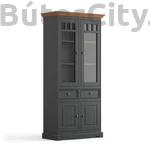 Kép 1/6 - Brigitte vitrin, széles 15 grafit-tölgy