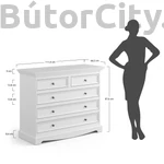 Kép 2/6 - Belluno Elegante 5 fiókos komód