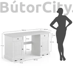 Kép 6/6 - Brigitte nagy íróasztal fehér-tölgy